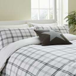 Helena Springfield Long Island Hunter's Check Kingsize Duvet Cover Set, Grey