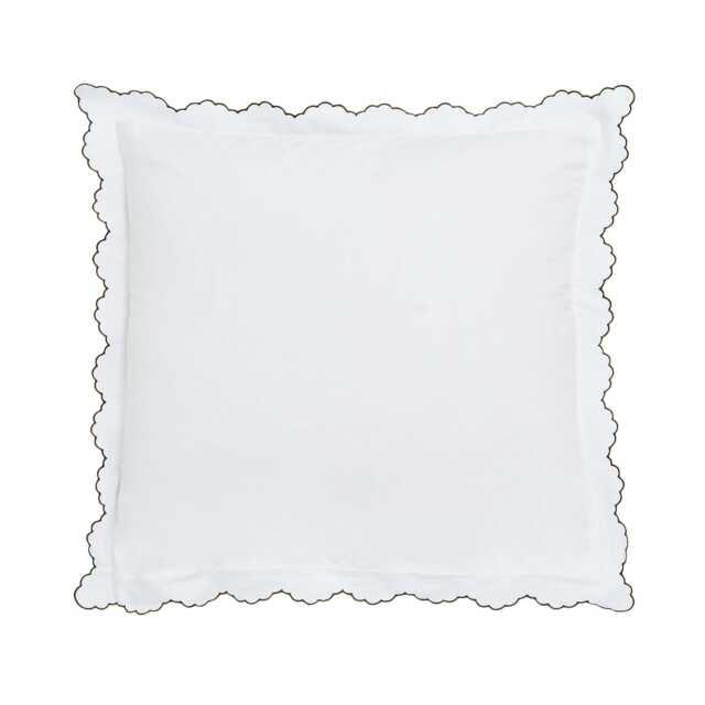Bedeck of Belfast Clarence/Elena Pair of Square Oxford Pillowcases, Silver/Green - image 1