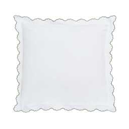 Bedeck of Belfast Clarence/Elena Pair of Square Oxford Pillowcases, Silver/Green