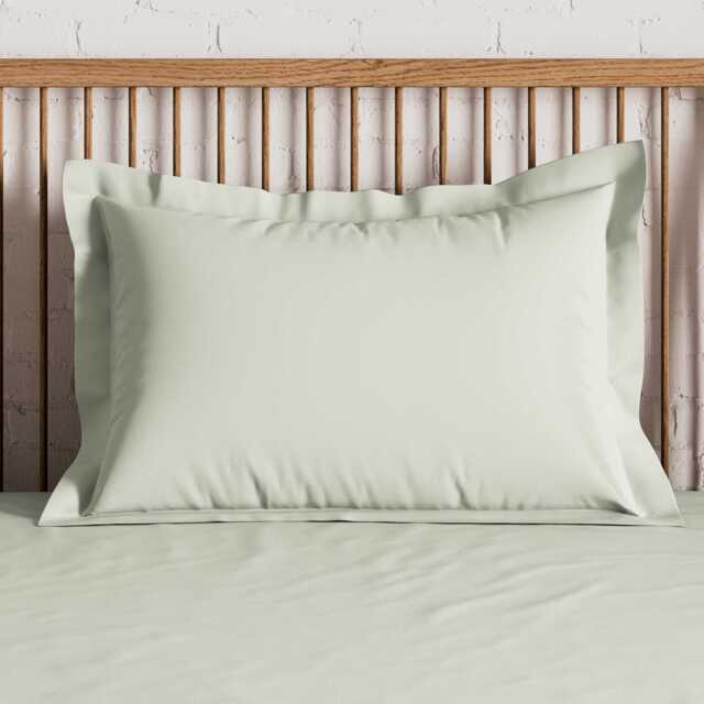 By Bedeck 500 Thread Count Plain Dye Pair of Oxford Pillowcases, Sage - image 1
