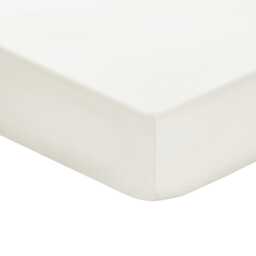 1951 Plain Dye Percale Super Kingsize Fitted Sheet, Cream