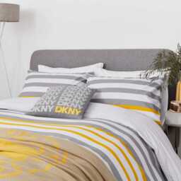 DKNY Urban Stripe Super Kingsize Duvet Cover Set, Grey - thumbnail 1