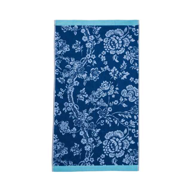 English Heritage Eagle House Damask Bath Towel, Cobalt - image 1