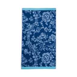 English Heritage Eagle House Damask Bath Towel, Cobalt