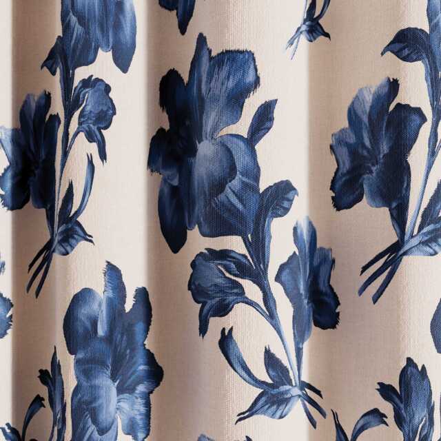 "Ted Baker Midnight Floral Lined Curtains 90"" x 72"", Blue" - image 1
