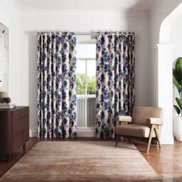 "Ted Baker Midnight Floral Lined Curtains 90"" x 72"", Blue" - thumbnail 2
