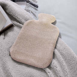 Murmur Ombre Knit Hot Water Bottle & Cover, Linen - thumbnail 2