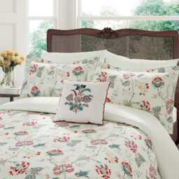 V&A Palampore Trail Kingsize Duvet Cover Set, Duck Egg/Teal - thumbnail 1