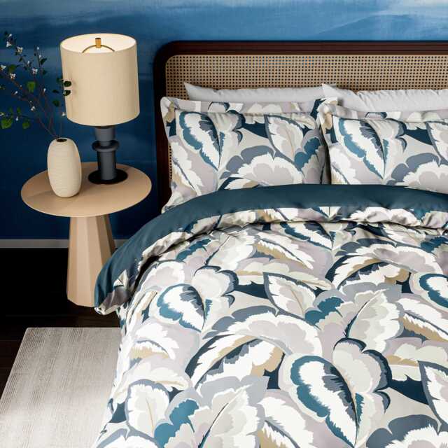 Harlequin Calathea Double Duvet Cover Set, Cornflower - image 1