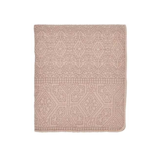 Bedeck of Belfast Marielle Quilted Throw, Coral - image 1