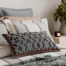 Bedeck of Belfast Siya Pair of Square Pillowcases, Grey - thumbnail 2