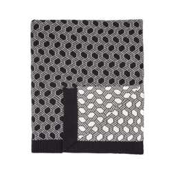 Ted Baker Geo Knitted Knitted Throw, Black/Natural - thumbnail 1
