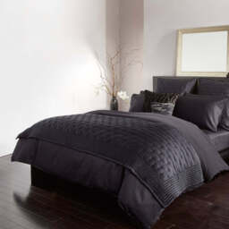 Donna Karan Essential Silk Filled Lightweight Quilted Kingsize Throw, Black - thumbnail 2