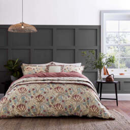 Morris & Co Artichoke Single Duvet Cover SET, Grey & Wine - thumbnail 2