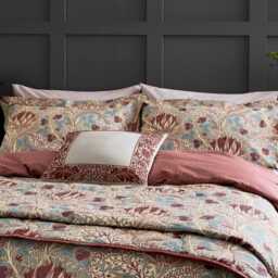 Morris & Co Artichoke Single Duvet Cover SET, Grey & Wine - thumbnail 1