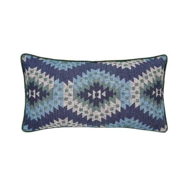 Bedeck of Belfast Navajo Cushion 70cm x 40cm, Navy/Green - image 1