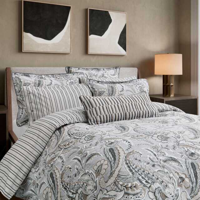Bedeck of Belfast Kotana Super Kingsize Duvet Cover Set, Charcoal & Silver - image 1