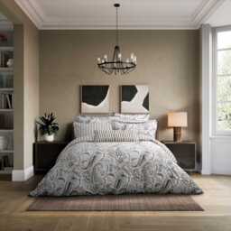 Bedeck of Belfast Kotana Super Kingsize Duvet Cover Set, Charcoal & Silver - thumbnail 2
