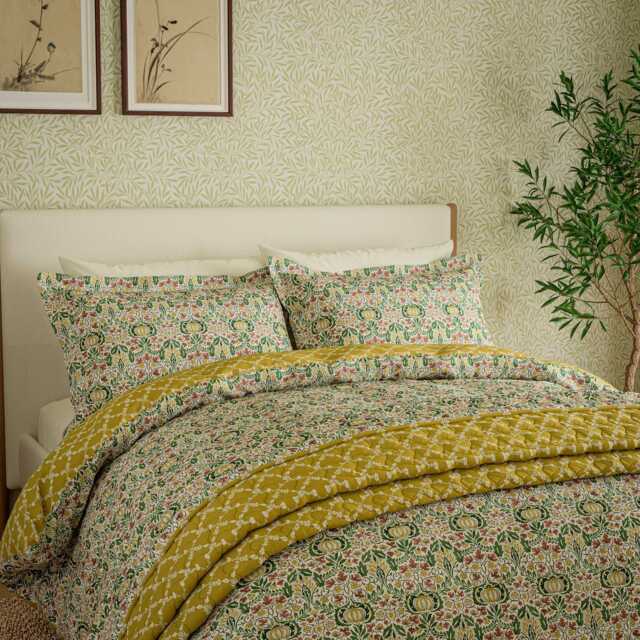 Morris & Co Little Chintz Single Duvet Cover SET, Green - image 1