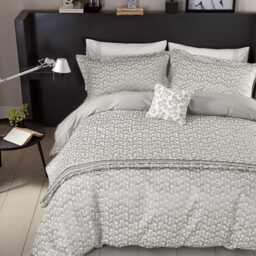 Helena Springfield Mikkel Single Duvet Cover Set, Silver