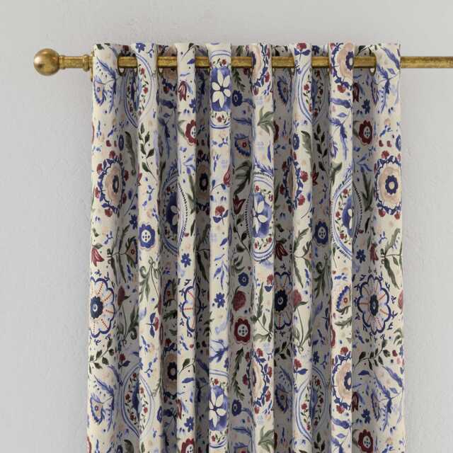 "Joules Festival Flowers Lined Curtains 66"" x 90"", Multi" - image 1