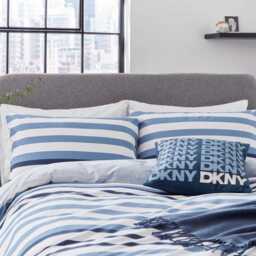 DKNY Urban Stripe Single Duvet Cover Set, Blue - thumbnail 1