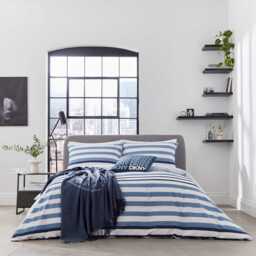 DKNY Urban Stripe Single Duvet Cover Set, Blue - thumbnail 2