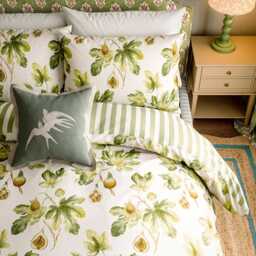 Sanderson Fig Harvest Kingsize Duvet Cover SET, Green - thumbnail 1