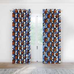 "Helena Springfield Simply Scandi Otto Lined Curtains 66"" x 72"", Blue"