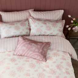 Burleigh x Bedeck of Belfast Asiatic Pheasants Super Kingsize Duvet Cover Set, Pink - thumbnail 1