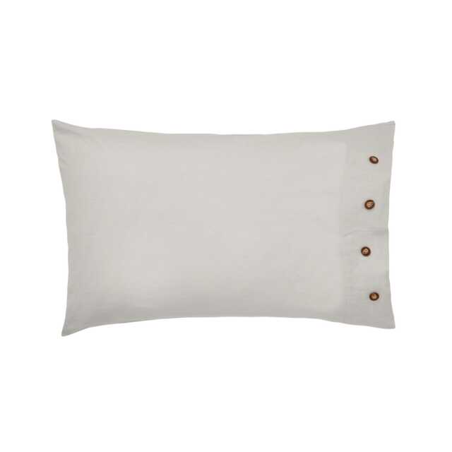 William Morris Pure Linen Cotton Standard Pillowcase, Silver - image 1