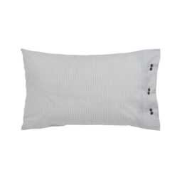 Bedeck of Belfast Elena Pair of Standard Pillowcases, Grey/Green - thumbnail 1