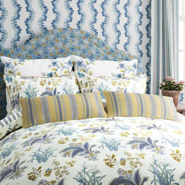 Sanderson Enys Garden Super Kingsize Duvet Cover Set, Indigo & Primrose - image 1