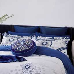 Ted Baker Navy Swirl Floral Double Duvet Cover, Navy - thumbnail 1