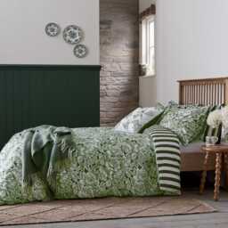 Burleigh x Bedeck of Belfast Hibiscus Single Duvet Cover Set, Green - thumbnail 2