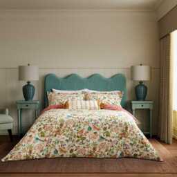 Sanderson x National Trust Birds & Berries Single Duvet Cover SET, Rowan Berry - thumbnail 2