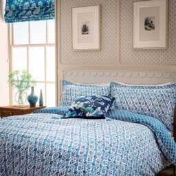 English Heritage St John's Trellis Single Duvet Cover SET, Blue - thumbnail 1