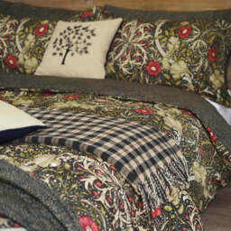 Morris & Co Seaweed Single Duvet Cover Set, Black - thumbnail 1