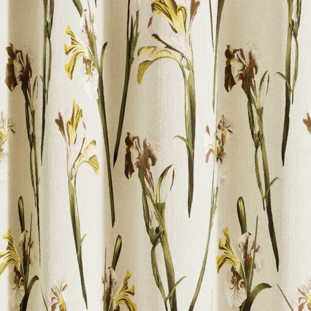 "Ted Baker Wild Iris Lined Curtains 66"" x 90"", Linen" - image 1
