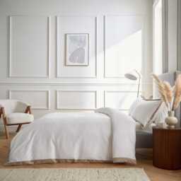 Bedeck of Belfast Fine Linens Olenna Kingsize Duvet Cover Set, Truffle/Chalk - thumbnail 2