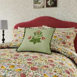 Morris & Co X Emery Walker Rose Single Duvet Cover Set, Bough's Green/Rose