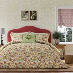 Morris & Co X Emery Walker Rose Single Duvet Cover Set, Bough's Green/Rose - thumbnail 2