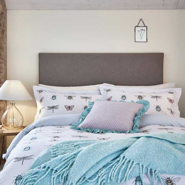 Helena Springfield Basildon Kingsize Duvet Cover Set, Duck Egg and Pink - image 1