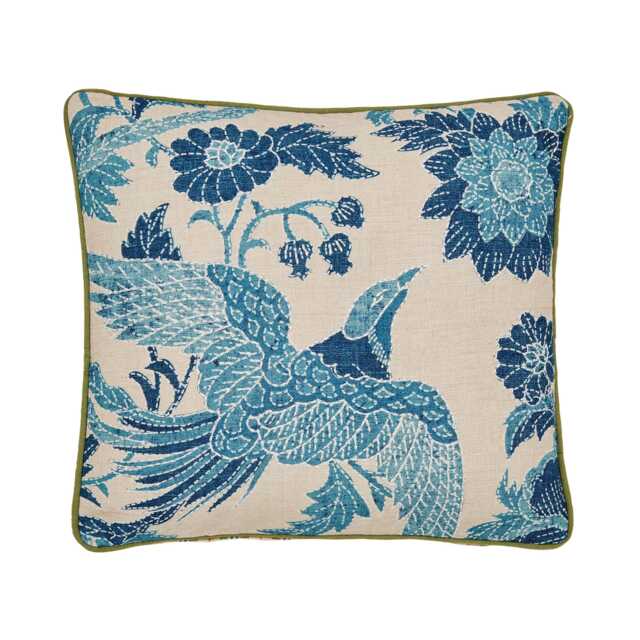 Joules Hidcote Birds Cushion 45cm x 45cm, Blue - image 1