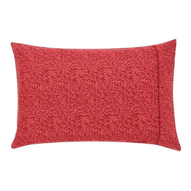 Morris & Co Strawberry Thief Pair of Standard Pillowcases, Crimson - image 1