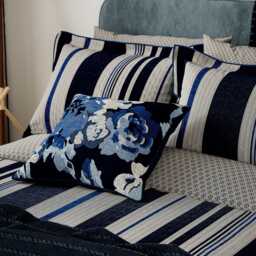 Bedeck of Belfast Imara Super Kingsize Duvet Cover Set, Navy - thumbnail 2