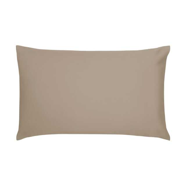 Bedeck of Belfast Fine Linens 400 Thread Count Sateen Plain Dye Pair of Large Pillowcases, Truffle - image 1