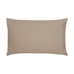 Bedeck of Belfast Fine Linens 400 Thread Count Sateen Plain Dye Pair of Large Pillowcases, Truffle