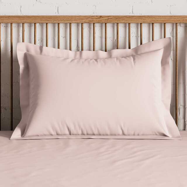By Bedeck 500 Thread Count Plain Dye Pair of Oxford Pillowcases, Pink - image 1