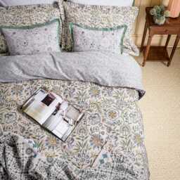 Joules Country Tiles Throw, Creme/Green - thumbnail 2
